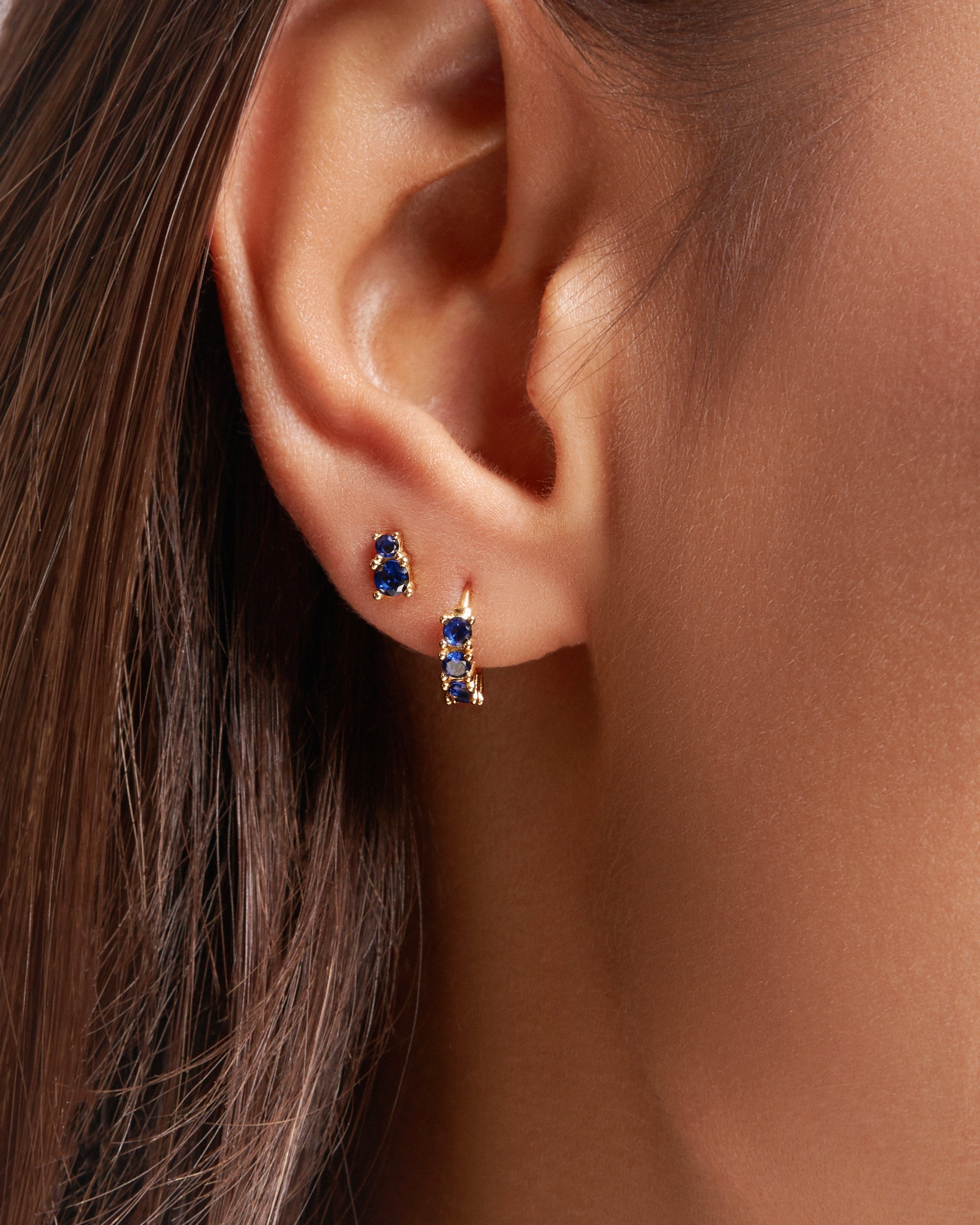 Celestial Blue Duo – Opal & Sapphire Ear Set